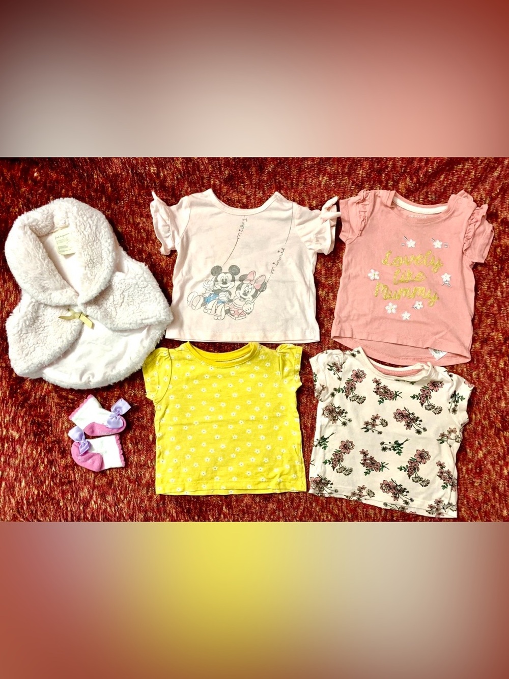 Lot of 6 Baby Girl Cute Clothes Size 3-6 month